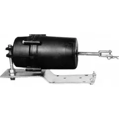 Pedestal-mounted linear actuator with 4 in stroke and 8 psi to 13 psi spring range. Includes positioner and clevis actuator connection. Suitable for modulating HVAC dampers in commercial building control systems, but not for fire or smoke applications.