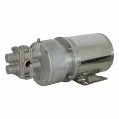 Magnetic drive rotary gear pump head with 316 stainless steel wetted parts. Ports are 1/4" flange type. Designed for 56C motor frame. Does not include a relief valve. Suitable for leak-free transfer of industrial fluids.
