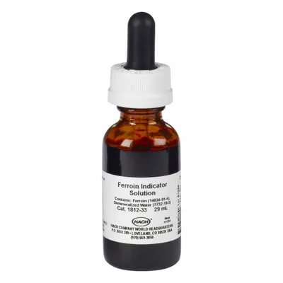 HACH Ferroin Indicator Solution: 29 mL Volume, Liquid, Solution, 181233 - Additional Calibration Solutions & Standards