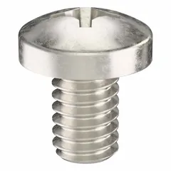 These pan head machine screws have a #8-32 thread size and 1/4 in length, made from 18-8 stainless steel with a plain finish. They feature a Phillips drive with #2 drive size and are sold in a 50-pack. Commonly used in general assembly and fastening applications where a low-profile head is required.