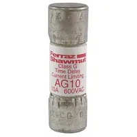 MERSEN Fuse: Class G, AG Series, Time-Delay, 6 A, 600 V AC, Non-Indicating (MPN AG6)