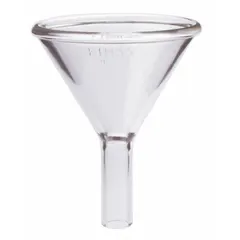 Borosilicate Glass Funnel, 100 mm Diameter, 18 mm Stem, 30 mm Stem Length, Colorless