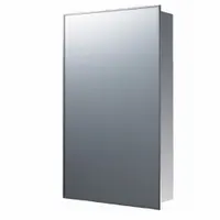 KETCHAM Medicine Cabinet: Rectangular, Glass, 24 in Overall Ht, 18 in Overall Wd, Stainless Steel (MPN 174SS-SM)