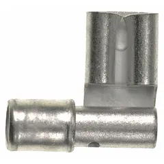Non-insulated flag disconnect for 16 AWG to 14 AWG wire. Tab size 0.25 in x 0.032 in. Used for quick wire termination in control panels, automotive wiring, and appliance manufacturing.