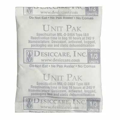 SCS Desiccant Bag: 2 1/8 in Wd, 2 1/2 in Lg, 0.03 cu ft Area Protected - Tyvek Desiccant Bags
