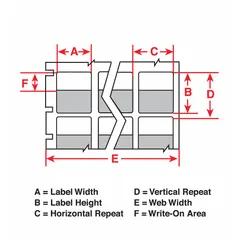 White matte vinyl wraparound label for wire gauges 6 AWG to 0 AWG. Precut for use with i7100 printer series and IP-R4302 ribbon. Suitable for permanent identification of cables and wires in electrical installations.