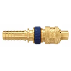 This Bowes brass quick-connect air coupling plug features a sleeve locking mechanism and a 3/4 in hose fitting size. It is designed for use in compressed air systems, providing secure connections for pneumatic tools and equipment.