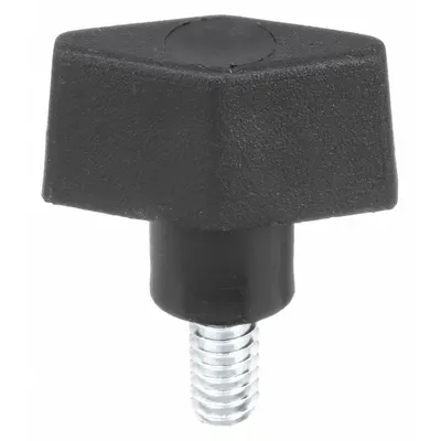 INNOVATIVE COMPONENTS Hand Knob: T, Plastic w/ Steel Thread, #10-24 Thread - T-Handle Knobs with Threaded Stud