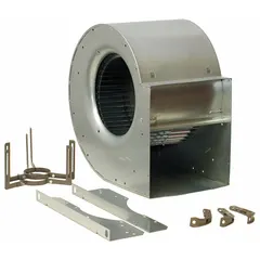 Direct-drive blower with a 10 3/4 inch wheel diameter and clockwise rotation. Supplied without a drive pack, allowing the motor to mount directly to the wheel. Suitable for industrial ventilation and air-moving systems requiring a compact, direct-drive configuration.
