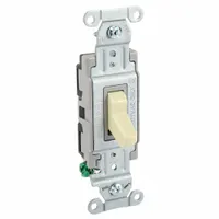HUBBELL Wall Switch: Toggle Switch, Single Pole, Maintained, Ivory, 120/277V AC, 20 A (MPN CSB120I)