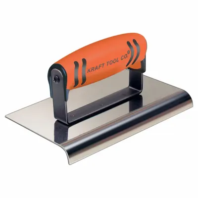 KRAFT TOOL Concrete Sidewalk Edger: Stainless Steel, 6 in Blade Lg, 4 in Blade Wd - Handheld Edgers