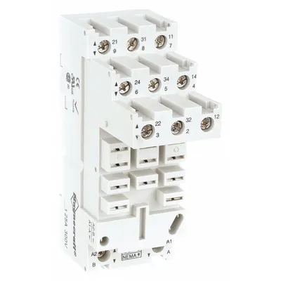 SCHNEIDER Relay Socket: 25 A Rating, DIN-Rail Socket Mounting, 11 Pins, C Socket - DIN-Rail Mounted Sockets
