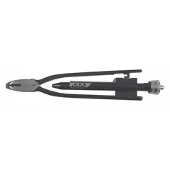 Automatic wire-twisting plier with plain grip and serrated jaws. Black oxide finish. For clockwise rotation and maximum wire diameter of 0.041 in. Used for twisting safety wire on fasteners in applications requiring tamper-proof locking.