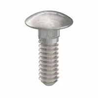 Square neck carriage bolt with #10-24 thread and 5/8 in length, made from 18-8 stainless steel with plain finish. The square neck prevents rotation during tightening, making it suitable for fastening metal to wood or metal to metal in applications such as machinery guards, conveyor systems, and structural assemblies. Supplied in a 50-piece pack
