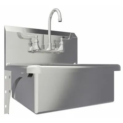 SANI-LAV Hand Sink: 1 Stations, 9 in Bowl Dp, 20 in Bowl Lg, 17 in Bowl Wd, Faucet Included - One-Station Wall-Mounted Hand Sinks with Faucets