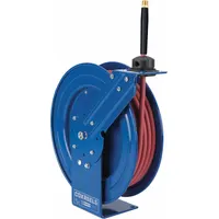 Spring Return Hose Reel: 50 ft (1/2 in I.D.), 1/2 in MNPT, 300 psi Max Op Pressure, Brass, Blue (MPN SH-N-450-RH-BXB)