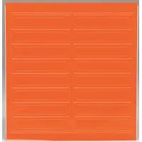 Hard Hat Label: 1 in Ht, 4 in Wd, Reflective, Vinyl, Orange, 16 PK (MPN LHR104RDOR)