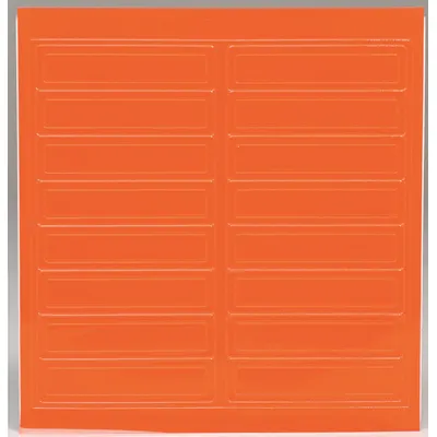 ACCUFORM Hard Hat Label: 1 in Ht, 4 in Wd, Reflective, Vinyl, Orange, 16 PK (MPN LHR104RDOR) - Safety