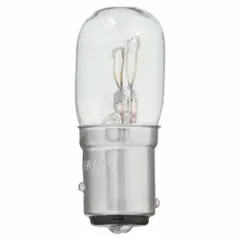 BAY15d Double-Contact Indexed Bayonet Base Lamp, T6 Tubular, 14V AC, White, Trade Number 3496