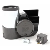 FIAMM Electric Horn: 12V DC, Full Tone, Electric, Black/Silver, Unfinished, 135 dB Sound Level - Max (MPN 66045)