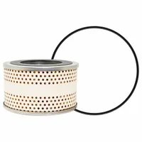 Cartridge hydraulic filter with cellulose media, 2 13/16 in inside diameter, 3 in overall height. Includes two attached gaskets. Compatible with hydraulic fluid. Used in hydraulic systems to remove contaminants, suitable for Navistar vehicles