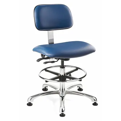 BEVCO Cleanroom Task Chair: Vinyl, Armless, Ht Range 22 in to 32 in, 20 in Seat Wd - Vinyl ESD & Cleanroom Chairs