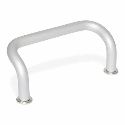 JW WINCO Pull Handle: Threaded Holes, Aluminum, Silver - Load-Rated Offset Pull Handles