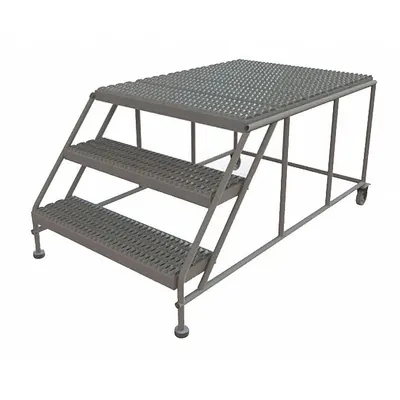 TRI-ARC Mobile Work Platform: 2.5 ft Platform Ht - Max, 36 in x 47 in, Steel - Tilt-&-Move Rolling Single-Access Platforms