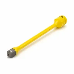 This 1/2 in drive torque limiting extension is made of steel with a yellow finish. Designed for use with impact wrenches, it delivers a working torque of 65 ft-lb to help prevent over-tightening of fasteners. Suitable for automotive and industrial applications where controlled torque is required.