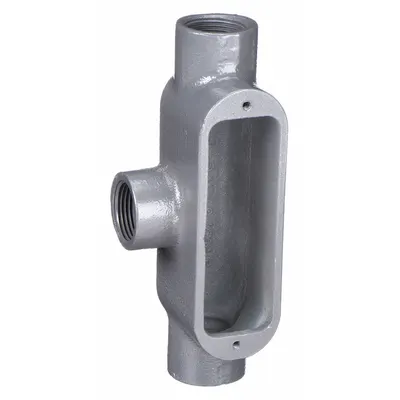 HUBBELL KILLARK Conduit Outlet Body: Iron, 1 in Trade Size, T Body, 12 cu in Body Capacity - T - Tee Type