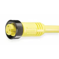 Cordset: M12 Female Right Angle X Bare Wire, 4 Pins, Yellow, PVC, 2 m Cable Lg, 4 A Max Current (A) (MPN 8040P1A09M020)