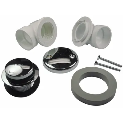 AB&A Waste and Overflow Kit: Stainless Steel, 1 1/2 in Overall Dia, 2 1/2 in Overall Ht - Bathtub Drain & Overflow Kits