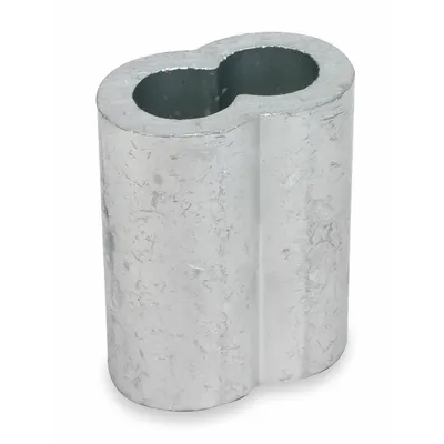 Dayton Wire Rope Oval Sleeve: Oval Sleeve, Swage, 1/8 in Compatible Rope Dia, Aluminum Alloy - Oval Sleeves