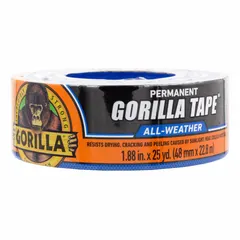 General purpose duct tape with a black polyethylene coated cloth backing. Suitable for light bundling, sealing, and temporary repairs in indoor environments where moderate adhesion is sufficient. Measures 1 7/8 inches wide by 25 yards long with a 17 mil thickness.