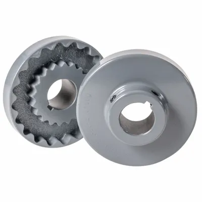MASTERDRIVE Coupling Flange: 2 1/16 in Outside Dia, 2 in Coupling Overall Lg, Metric - General Purpose Straight Jaw Coupling Hubs