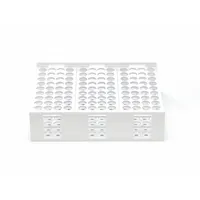 Tube Rack: 13 1/4 in Overall Wd, 2 1/2 in Overall Ht, Polypropylene, White, (120) Places (MPN F18872-0000)