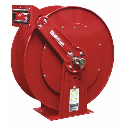 REELCRAFT Spring Return Hose Reel: 50 ft (3/4 in I.D.), 500 psi Max Op Pressure, Nickel Plated Steel - Dual-Arm Air or Water Spring-Return Hose Reels