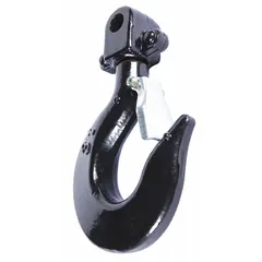 This top hook assembly is a replacement component for manual chain hoists, used to suspend the hoist from an overhead support. It includes a safety latch and is compatible with Dayton series manual chain hoists. Rated for a load capacity of 6,000 lb.