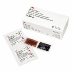 Closed mixing pouch containing 5 oz of thermo-setting epoxy resin. Rated for maximum voltage of 600 kV. Used to insulate and protect electrical spring connectors against water, dust, soil, and other environmental elements.