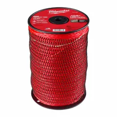 This MILWAUKEE string trimmer line is made of twisted red nylon with a diameter of 0.105 inches and an overall length of 76 11/16 feet. It is designed for use with string trimmers, including model 3046-20, for cutting grass and weeds in residential and light commercial applications.