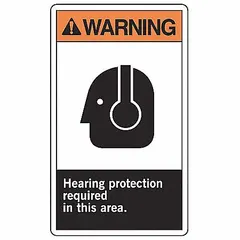 This 5-pack of adhesive vinyl signs warns personnel that eye protection is required in the area. Each sign measures 5 in x 3 1/2 in nominal size with a 0.02 in thickness. The signs are not retroreflective, do not glow in the dark, and have no anti-slip surface. They are suitable for mounting on walls, doors, or machinery to communicate safety requirements.