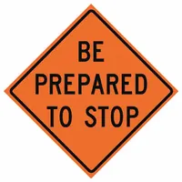 Roll Up Traffic Sign: 48 in x 48 in Nominal Sign Size, Polyester/PVC, 0.015 in, W3-4 MUTCD, Orange (MPN 669-C/48-EMO-BP)