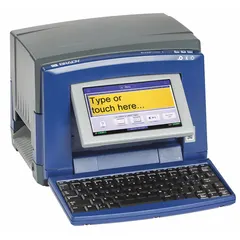 The Brady S3100-W is a single-color thermal transfer desktop printer for PC-connected or standalone operation. It prints labels up to 4 1/4 inches wide and includes the Brady Workstation Safety and Facility Identification Software Suite and a stylus. Suitable for industrial labeling, safety signs, and facility identification.