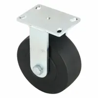 ALBION Plate Caster: Rigid, Polyolefin, 8 in Wheel Dia, 2 in Wheel Wd, 10 1/8 in Mounting Ht, Ball (MPN 310NX08528R)