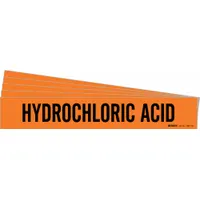 Pipe Marker: Hydrochloric Acid, Orange, Black, Fits 8 in and Larger Pipe O.D., 1 Pipe Markers, 5 PK (MPN 7381-1HV-PK)