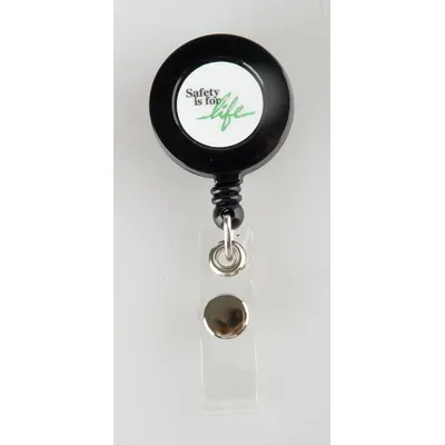 QUALITY RESOURCE GROUP Badge Holder: Strap, Horizontal/Vertical, 1 1/4 in Overall Ht, 3 1/2 in Overall Wd - Retractable Tethers for Badges