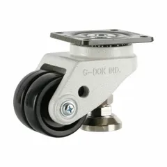 This general purpose leveling plate caster from FOOT MASTER features a 72 mm nylon tread wheel and a white frame. With a 108 mm mounting height and a load capacity of 1,543 lb, it is suited for industrial material handling, assembly lines, and heavy equipment positioning on hard floors.