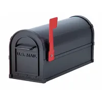 Mailbox: 1 Doors, Horizontal, 9 1/2 in H x 7 1/2 in W x 20 1/2 in D, Post Mounting, Black (MPN 4850BLK)