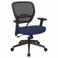 OFFICE STAR Office Chair: Space Seating, Ht, Blue, Fabric & Mesh Material, 18 1/2 in Back Ht (MPN 55-7N17-225)