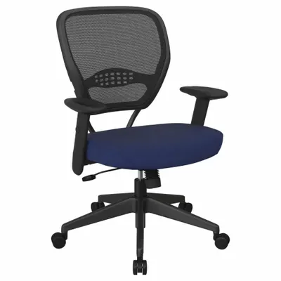 OFFICE STAR Office Chair: Space Seating, Ht, Blue, Fabric & Mesh Material - Adjustable-Arm Office Chairs